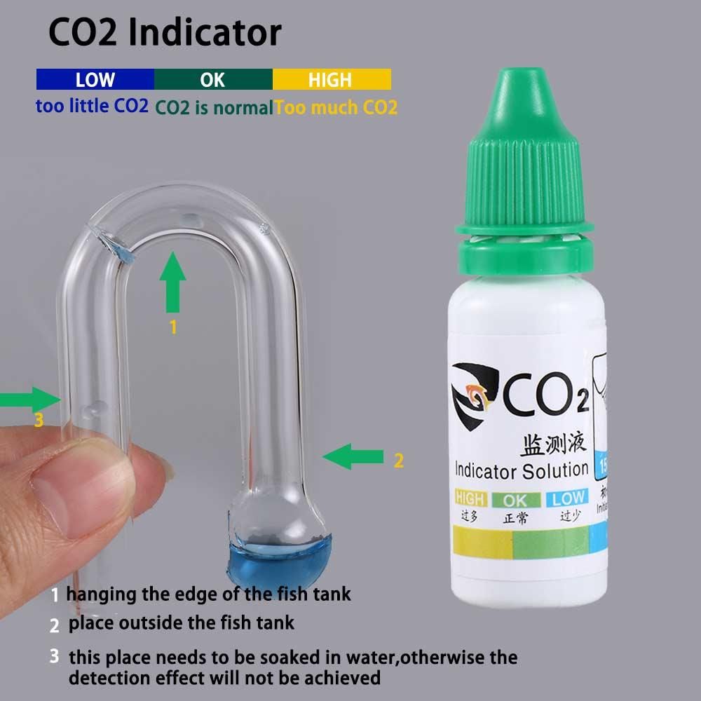 Glass Co2 Drop Checker - Monitor Penguji Rumput Akuarium untuk Tanaman