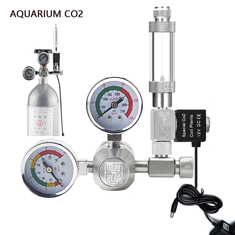 Glass Co2 Drop Checker - AC100-240V Regulator CO2 Akuarium Penghitung Gelembung