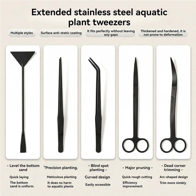 TFORU-Set Alat Aquascaping Baj - Planted Aquarium Tool Kit ulasan dan harga