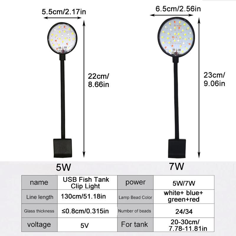 Lampu LED Akuarium USB Lampu T - Planted Aquarium Pendant Light ulasan dan harga