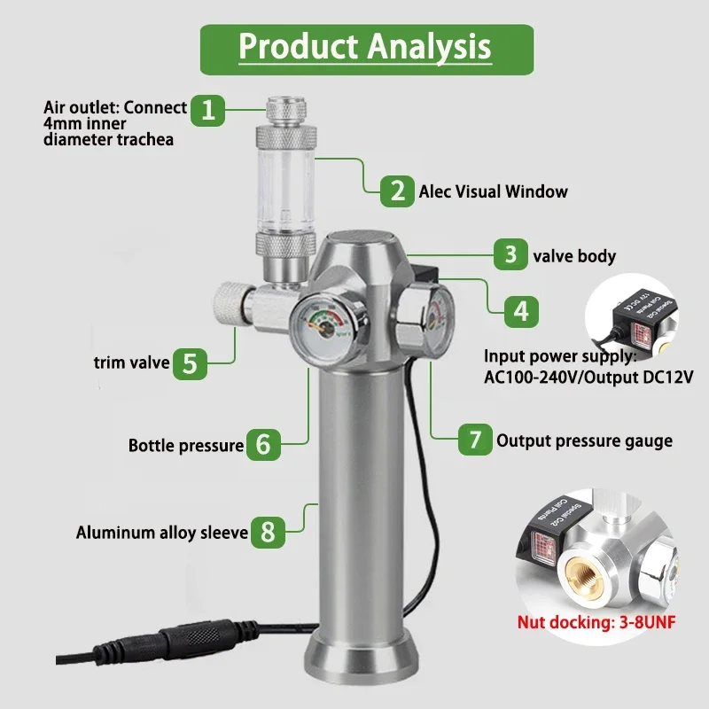 Katup Solenoid Regulator CO2 A - Glass Co2 Drop Checker ulasan dan harga