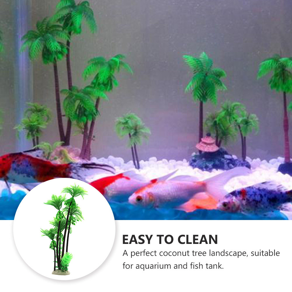 1Pcs Pohon Kelapa Buatan Dekor - Aquarium Planted Tree ulasan dan harga
