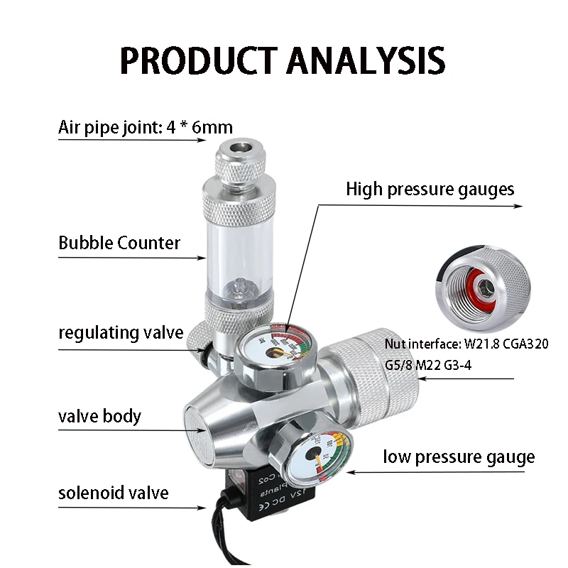 Katup Elektromagnetik Pengatur - Glass Co2 Drop Checker ulasan dan harga