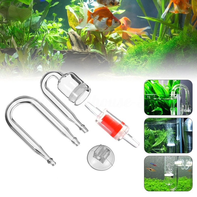 4 buah Set CO2 DIY Diffuser, u - Glass Co2 Drop Checker ulasan dan harga